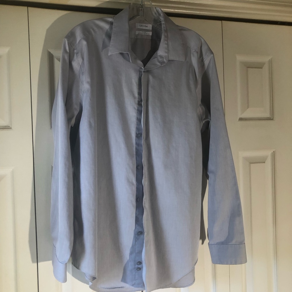 Calvin Klein Light Blue Men's Dress Shirt - Button Front